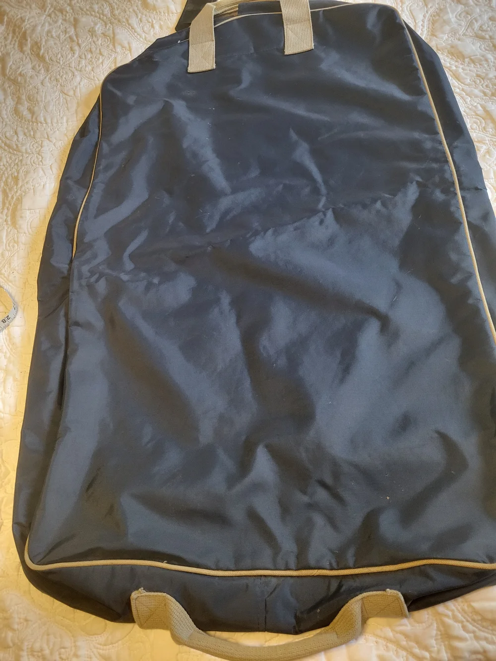 Land’s End Blue Garment Bag Travel Nylon Canvas Zip front ID Tag